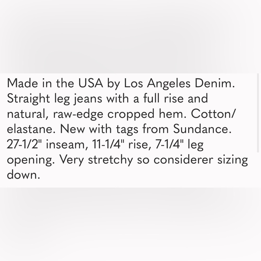 Sundance Los Angeles Denim Light Blue Straight Leg Jeans, NWT, 32 - Picture 9 of 9